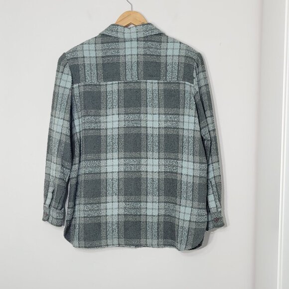 TanJay Women's Green Casual Plaid Flannel Collared Long Sleeve Button Shirt 12 - Picture 3 of 15